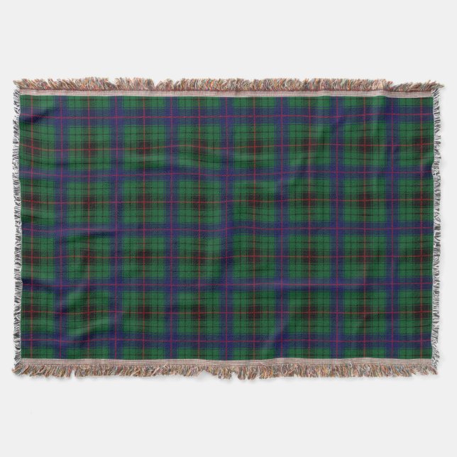 Scottish Clan Davidson Tartan Plaid Throw Blanket (Front)