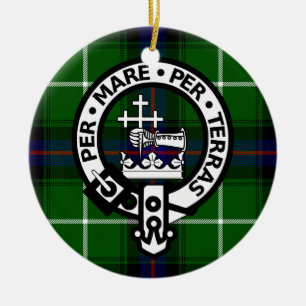 Scottish Clan Donald Tartan and Crest Ceramic Tree Decoration