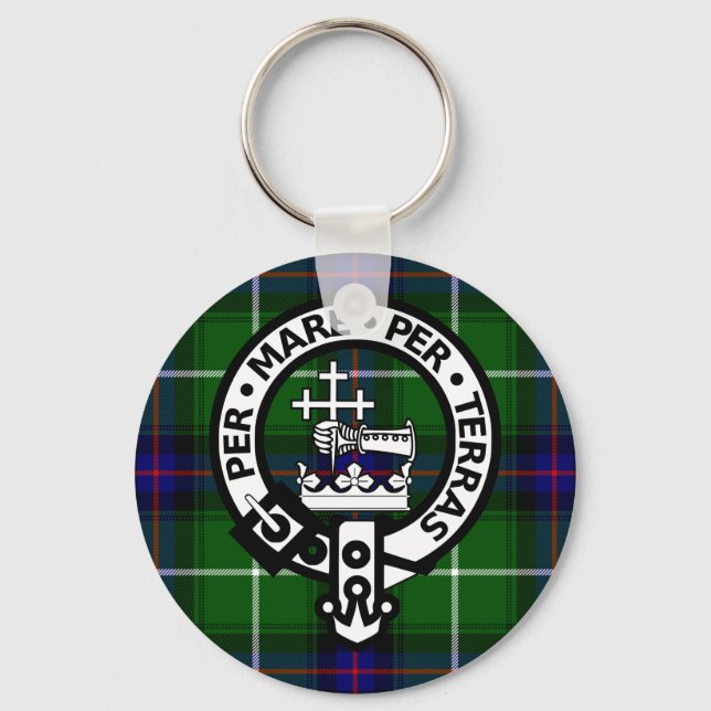 Scottish Clan Donald Tartan and Crest Key Ring (Front)