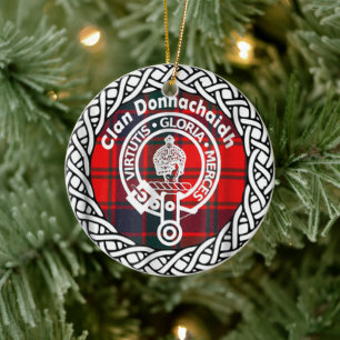 Scottish Clan Donnachaidh Tartan and Crest Ceramic Ornament