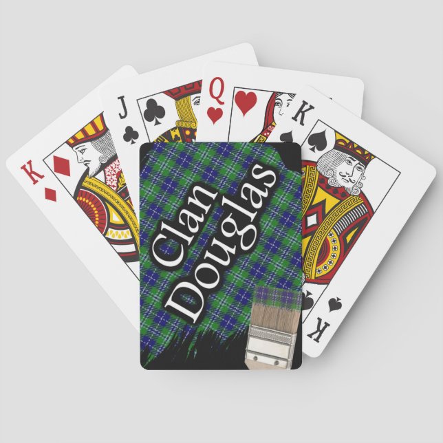 Scottish Clan Douglas Tartan Paint Brush Playing Cards (Back)