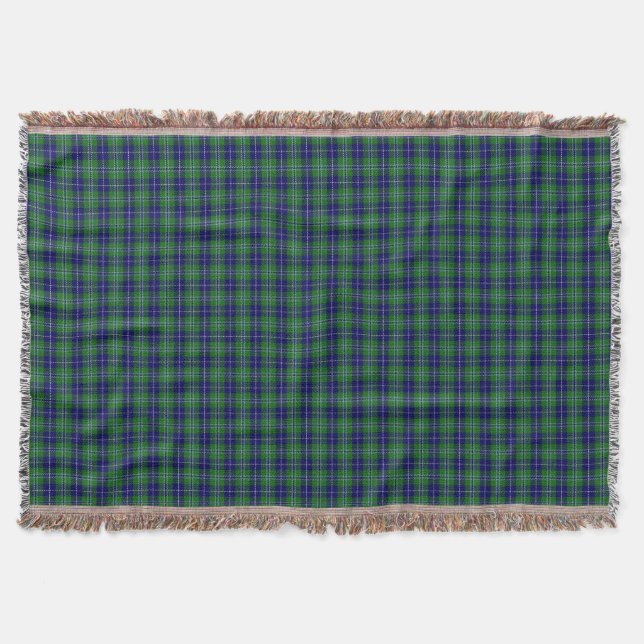 Scottish Clan Douglas Tartan Throw Blanket (Front)