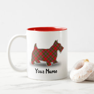 Scottish Clan Drummond Tartan Scottish Terrier Two-Tone Coffee Mug