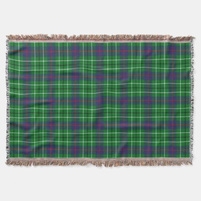Scottish Clan Duncan Tartan Plaid Throw Blanket (Front)