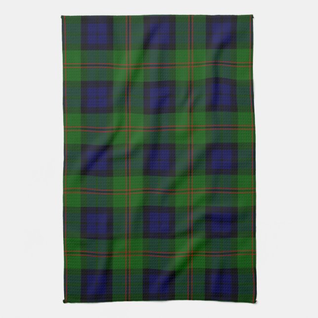 Scottish Clan Dundas Tartan Plaid Tea Towel (Vertical)