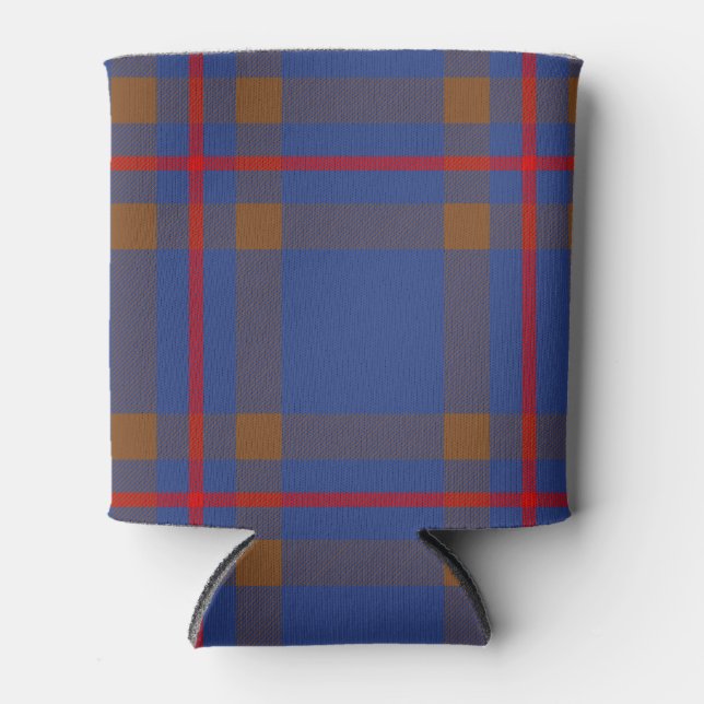 Scottish Clan Elliot Tartan Plaid Can Cooler (Front)