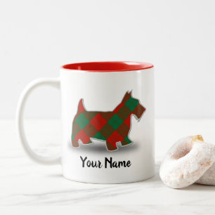 Scottish Clan Erskine Tartan Scottish Terrier Two-Tone Coffee Mug