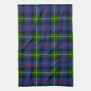 Scottish Clan Farquharson Tartan Plaid Tea Towel