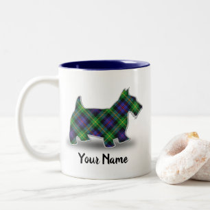 Scottish Clan Farquharson Tartan Scottish Terrier Two-Tone Coffee Mug