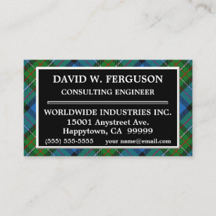Scottish Clan Fergusson Tartan Plaid Business Card