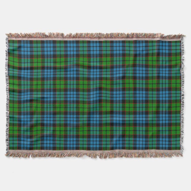 Scottish Clan Fletcher Tartan Plaid Throw Blanket (Front)