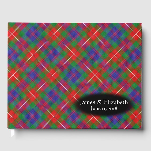 Scottish Clan Fraser of Lovat Tartan Plaid Wedding Guest Book (Front)