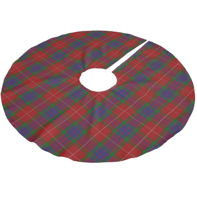 Scottish Clan Fraser Tartan Brushed Polyester Tree Skirt (Angled)