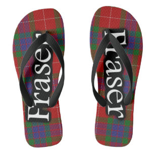 Scottish Clan Fraser Tartan Flop Flops Thongs