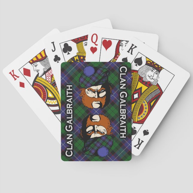 Scottish Clan Galbraith Tartan Deck Playing Cards (Back)