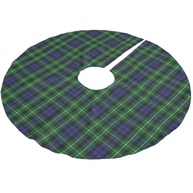 Scottish Clan Graham Blue Green Tartan Brushed Polyester Tree Skirt (Angled)