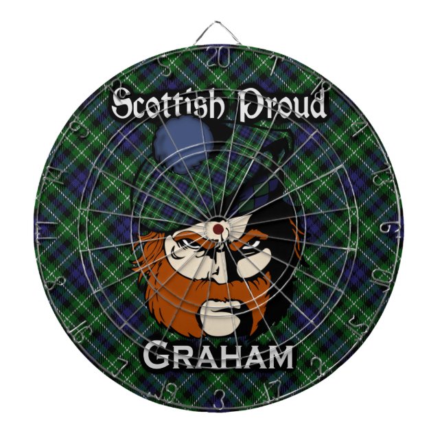 Scottish Clan Graham Tartan Dartboard (Front)