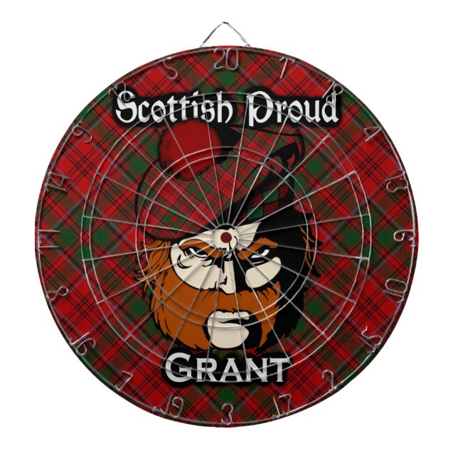 Scottish Clan Grant Tartan Dartboard (Front)
