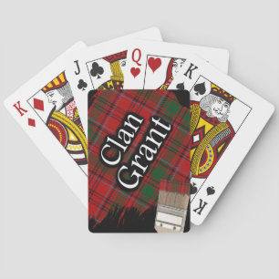 Scottish Clan Grant Tartan Paint Brush Playing Cards
