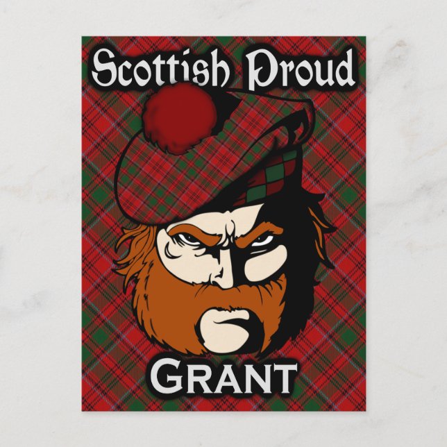 Scottish Clan Grant Tartan Postcard (Front)