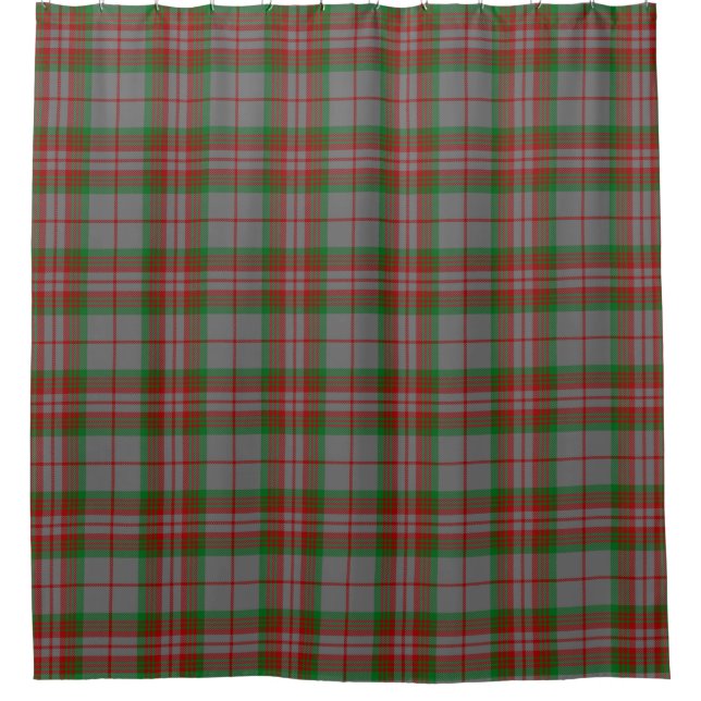 Scottish Clan Gray Tartan Plaid Shower Curtain (Front)