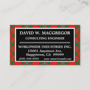 Scottish Clan Gregor MacGregor Tartan Plaid Business Card