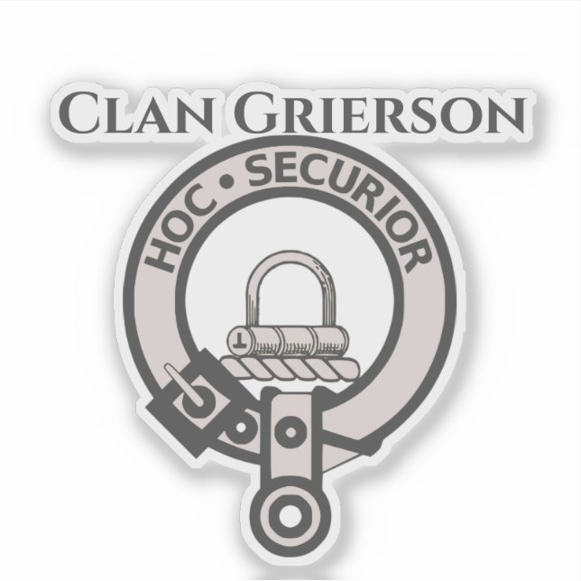 Scottish Clan Grierson Crest Badge Sticker (Front)