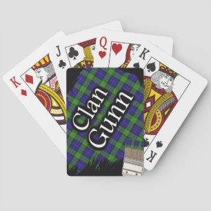 Scottish Clan Gunn Tartan Paint Brush Playing Cards