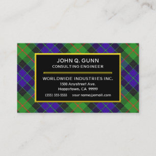 Scottish Clan Gunn Tartan Plaid Business Card