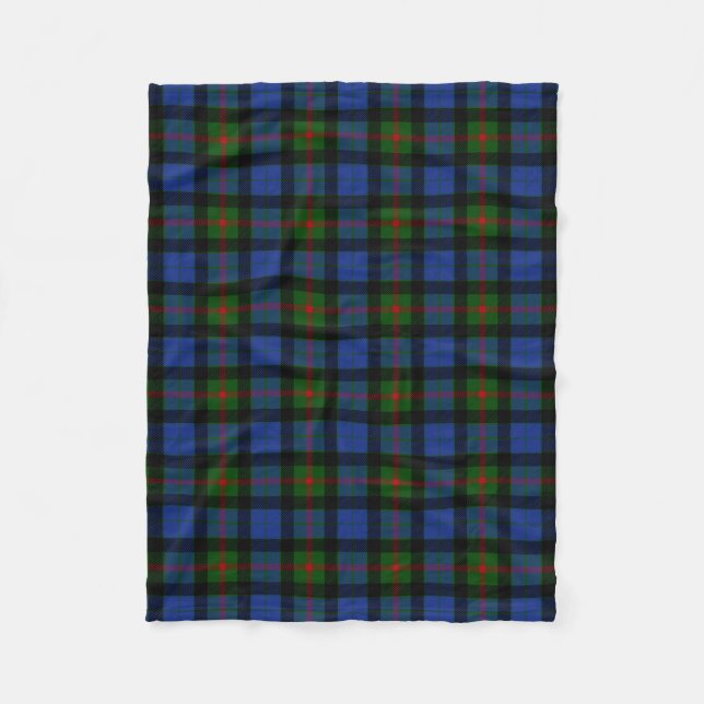 Scottish Clan Gunn Tartan Plaid Fleece Blanket (Front)