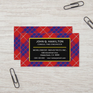 Scottish Clan Hamilton Tartan Plaid Business Card