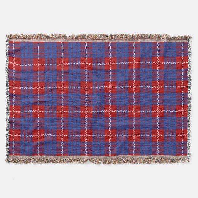 Scottish Clan Hamilton Tartan Plaid Throw Blanket (Front)