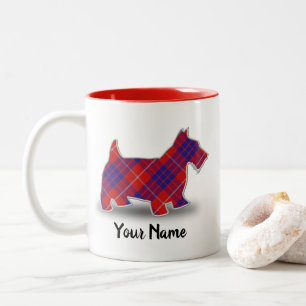 Scottish Clan Hamilton Tartan Scottish Terrier Two-Tone Coffee Mug
