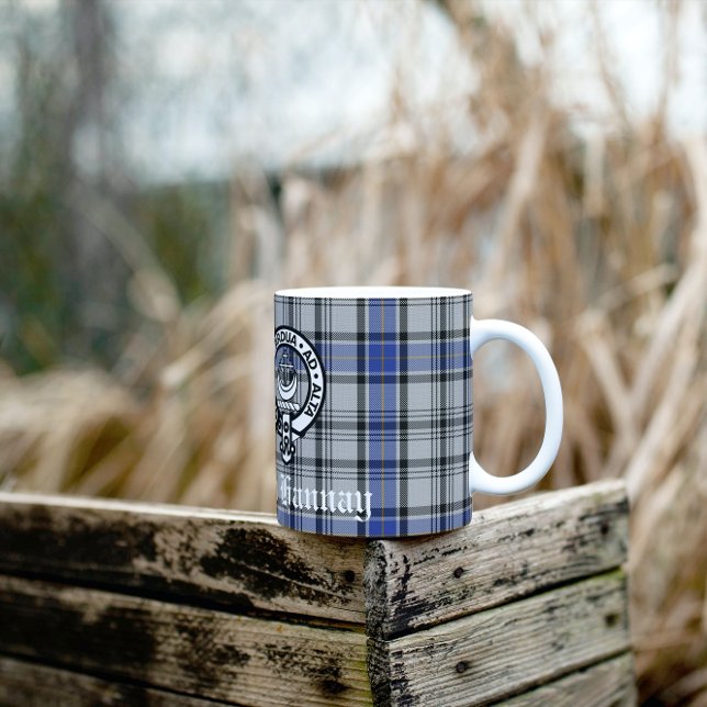 Scottish Clan Hannay Crest Badge and Tartan Custom Coffee Mug (Creator Uploaded)