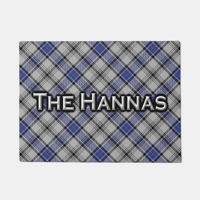 Scottish Clan Hannay Hanna Tartan Welcome Mat