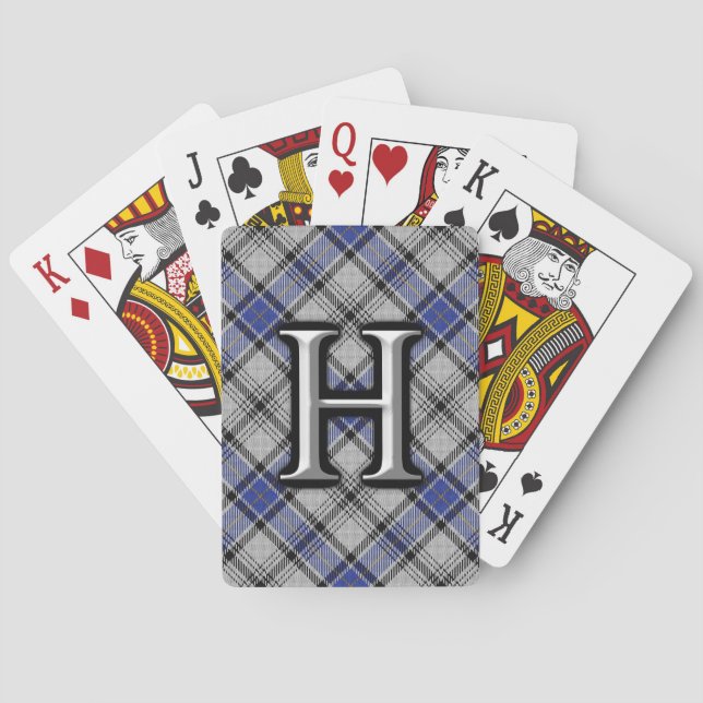Scottish Clan Hannay Letter H Monogram Tartan Deck Playing Cards (Back)
