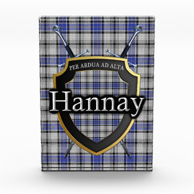 Scottish Clan Hannay Tartan Photo Block (Front)