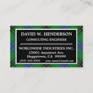 Scottish Clan Henderson Tartan Plaid Business Card