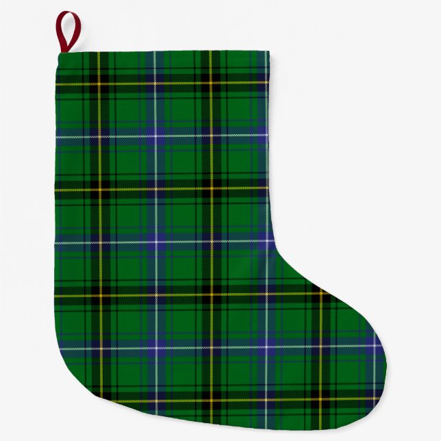 Scottish Clan Henderson Tartan Plaid Large Christmas Stocking (Front)
