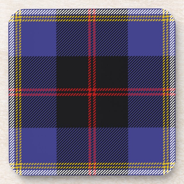 Scottish Clan Hill Tartan Plaid Coaster (Front)