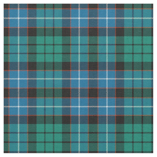 Scottish Clan Hunter Ancient Tartan Plaid Fabric (Close Up)