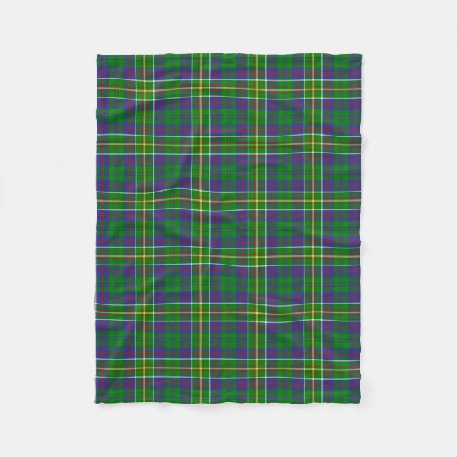Scottish Clan Hunter Tartan Plaid Fleece Blanket (Front)
