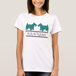 Scottish Clan Irvine Irwin Tartan Scottie Dogs T-Shirt