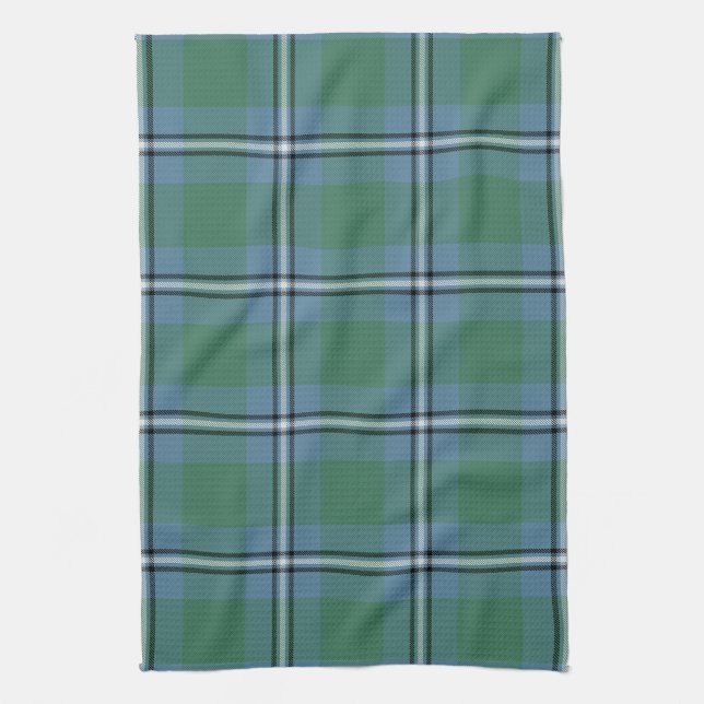 Scottish Clan Irvine of DrumTartan Plaid Tea Towel (Vertical)