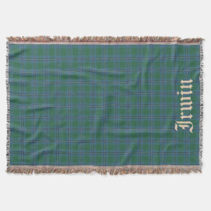 Scottish Clan Irwin Tartan with name 2 Throw Blanket