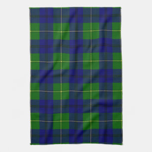 Scottish Clan Johnston Tartan Plaid Tea Towel