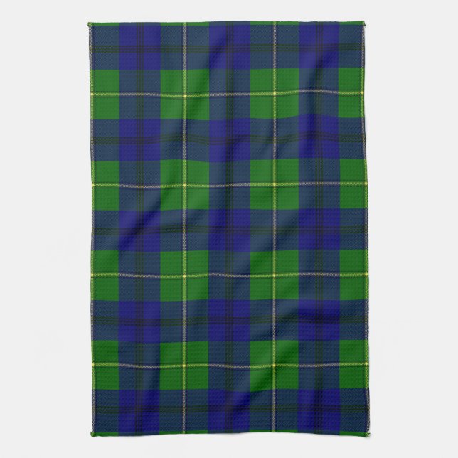 Scottish Clan Johnston Tartan Plaid Tea Towel (Vertical)