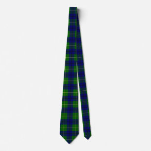 Scottish Clan Johnston Tartan Plaid Tie
