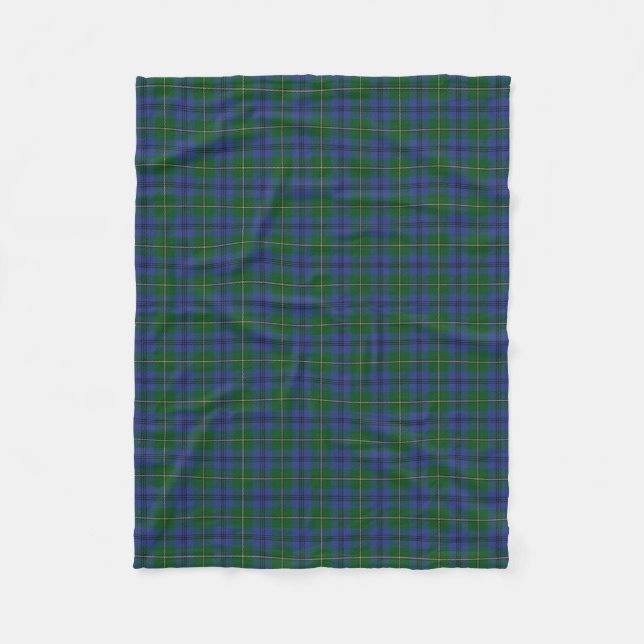 Scottish Clan Johnstone Johnston Classic Tartan Fleece Blanket (Front)
