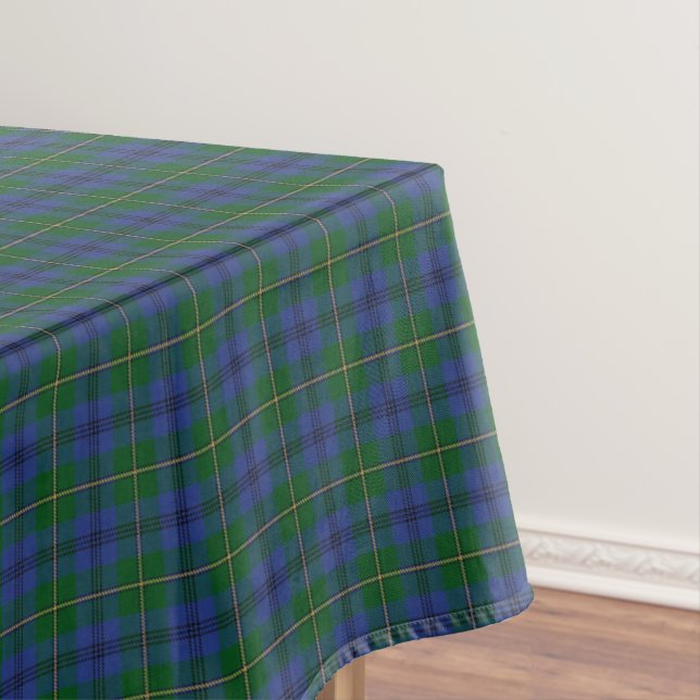 Scottish Clan Johnstone Johnston Tartan Tablecloth (In Situ)